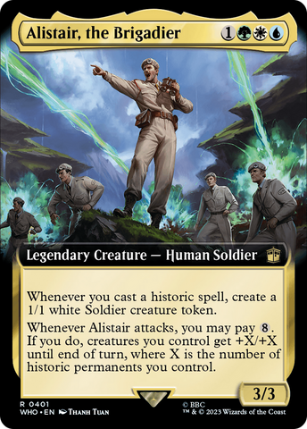 Alistair, the Brigadier (Extended Art) [Doctor Who] Magic: The Gathering