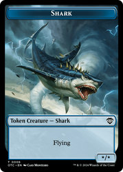 Ape // Shark Double-Sided Token [Outlaws of Thunder Junction Commander Tokens] Magic: The Gathering