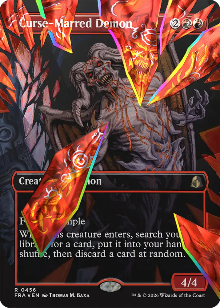 Curse-Marred Demon (Borderless) (Facet Foil) [Reality Fracture] Magic: The Gathering