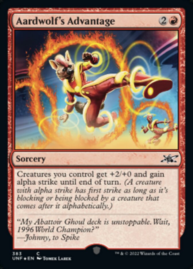 Aardwolf's Advantage (Galaxy Foil) [Unfinity] Magic: The Gathering