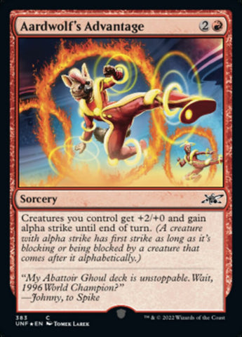 Aardwolf's Advantage (Galaxy Foil) [Unfinity] Magic: The Gathering