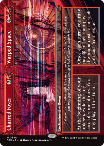 Charred Foyer // Warped Space (Borderless) [Duskmourn: House of Horror] Magic: The Gathering