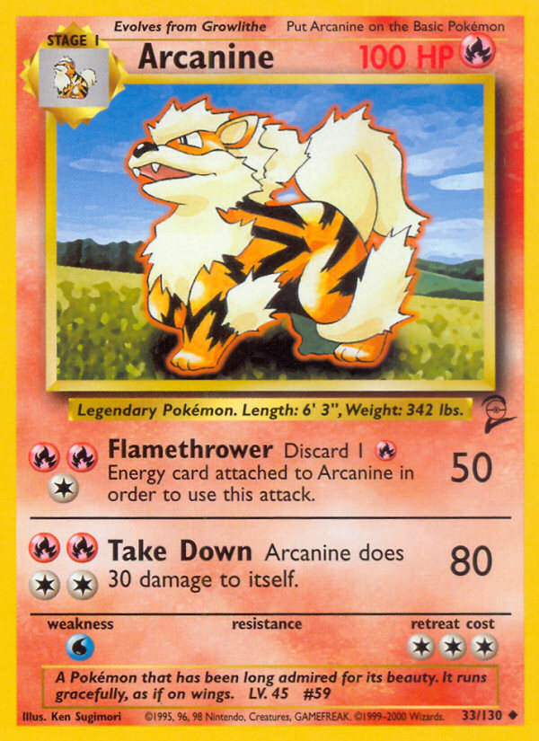 Arcanine (33/130) [Base Set 2] Pokémon