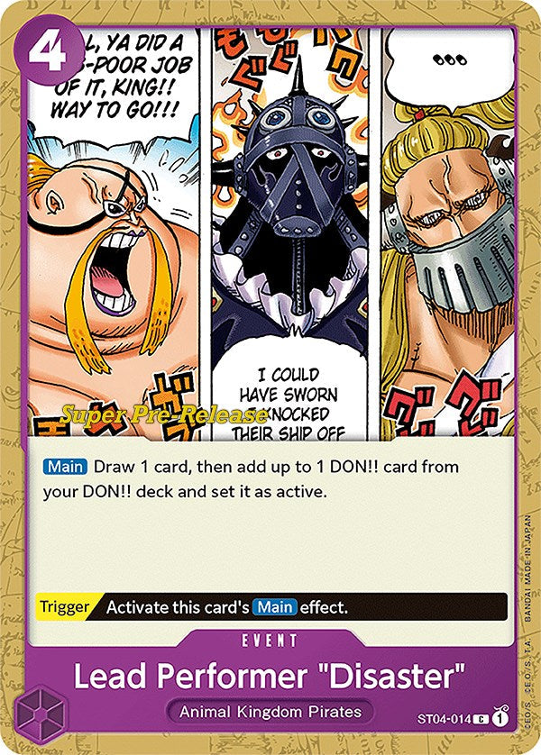 Lead Performer "Disaster" [Super Pre-Release Starter Deck: Animal Kingdom Pirates] Bandai