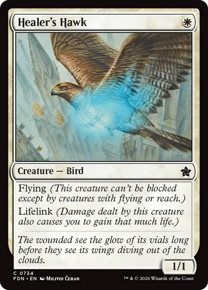 Healer's Hawk (0734) [Foundations] Magic: The Gathering
