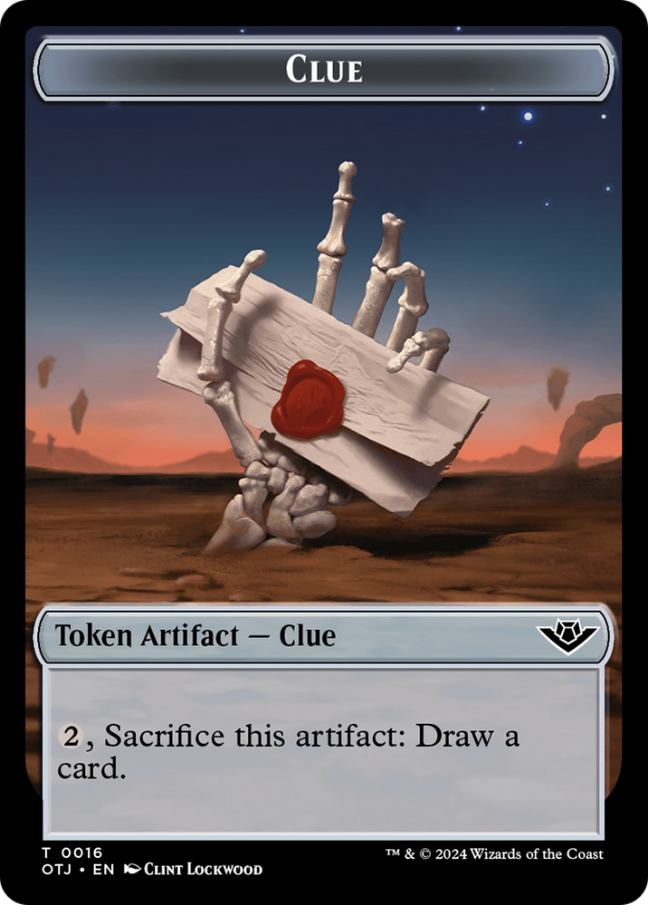 Mercenary // Clue Double-Sided Token [Outlaws of Thunder Junction Tokens] Magic: The Gathering