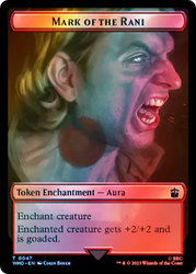Fish // Mark of the Rani Double-Sided Token (Surge Foil) [Doctor Who Tokens] Magic: The Gathering