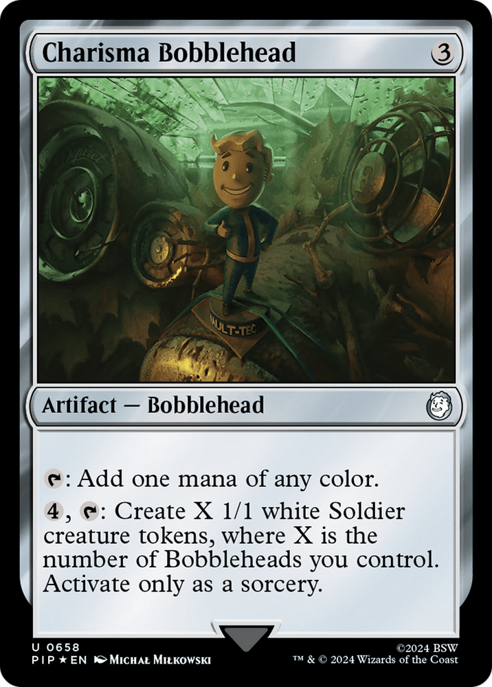 Charisma Bobblehead (Surge Foil) [Fallout] Magic: The Gathering