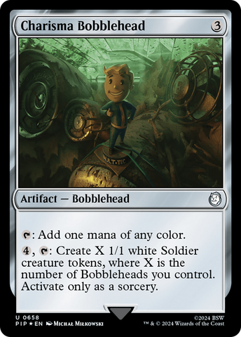 Charisma Bobblehead (Surge Foil) [Fallout] Magic: The Gathering