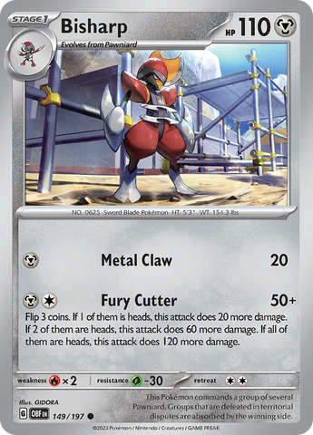 Bisharp (149/197) [Scarlet & Violet: Obsidian Flames] Pokémon