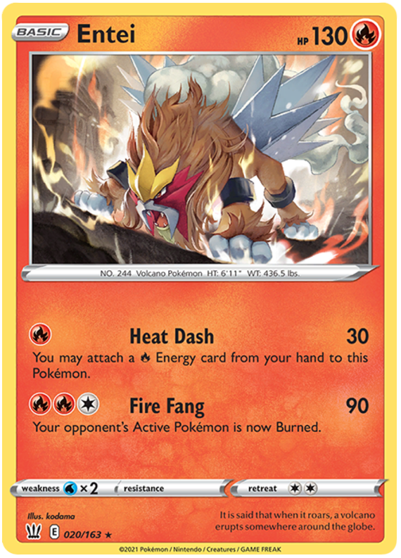 Entei (020/163) [Sword & Shield: Battle Styles] Pokémon