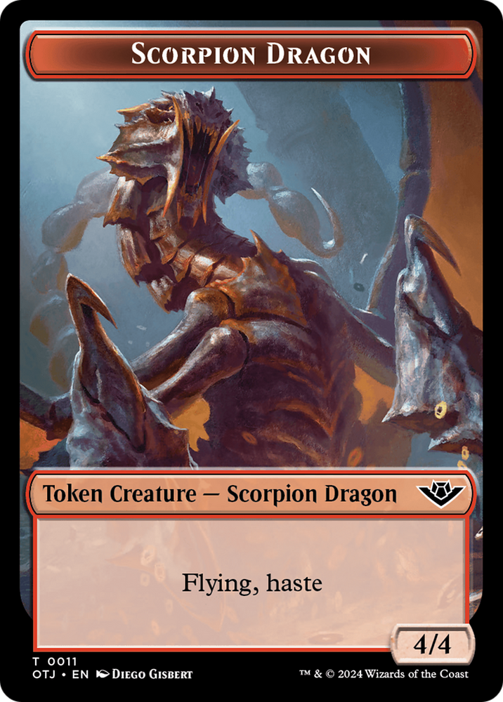 Scorpion Dragon // Plot Double-Sided Token [Outlaws of Thunder Junction Tokens] Magic: The Gathering