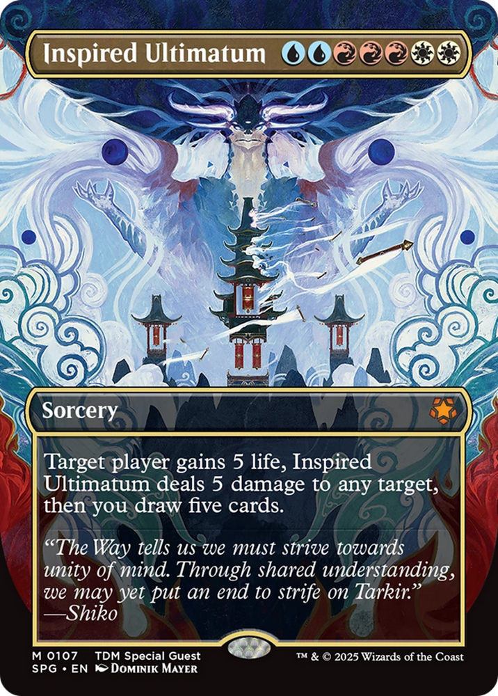 Inspired Ultimatum (Borderless) [Tarkir: Dragonstorm Special Guests] Magic: The Gathering