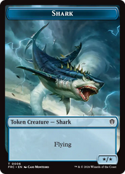 Warrior // Shark Double-Sided Token [Reality Fracture Commander Tokens] Magic: The Gathering