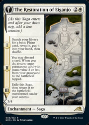The Restoration of Eiganjo // Architect of Restoration [Kamigawa: Neon Dynasty] Magic: The Gathering