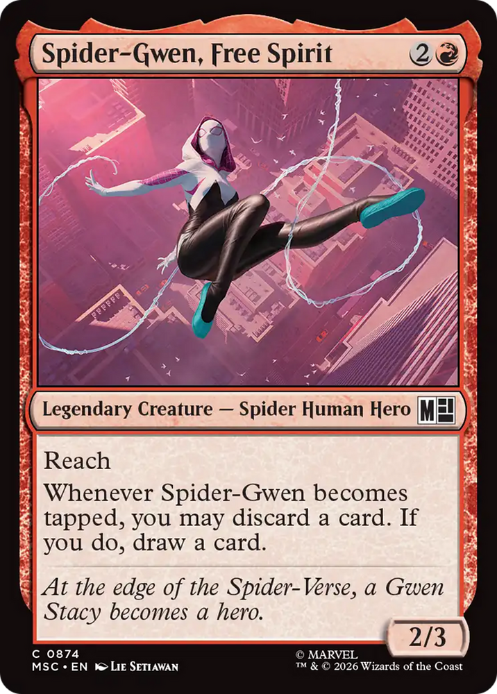 Spider-Gwen, Free Spirit [Marvel Super Heroes Commander] Magic: The Gathering