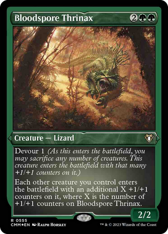 Bloodspore Thrinax (Foil Etched) [Commander Masters] Magic: The Gathering
