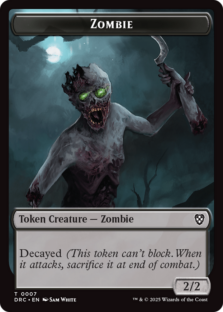 Timeless Dragon // Zombie (0007) Double-Sided Token [Aetherdrift Tokens] Magic: The Gathering