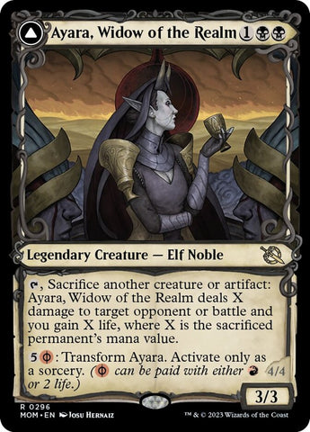Ayara, Widow of the Realm // Ayara, Furnace Queen (Showcase Planar Booster Fun) [March of the Machine] Magic: The Gathering