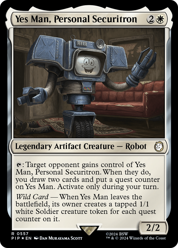 Yes Man, Personal Securitron (Surge Foil) [Fallout] Magic: The Gathering