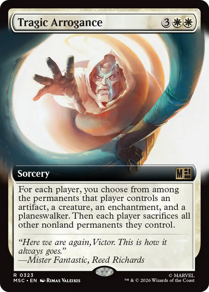 Tragic Arrogance (Extended Art) [Marvel Super Heroes Commander] Magic: The Gathering