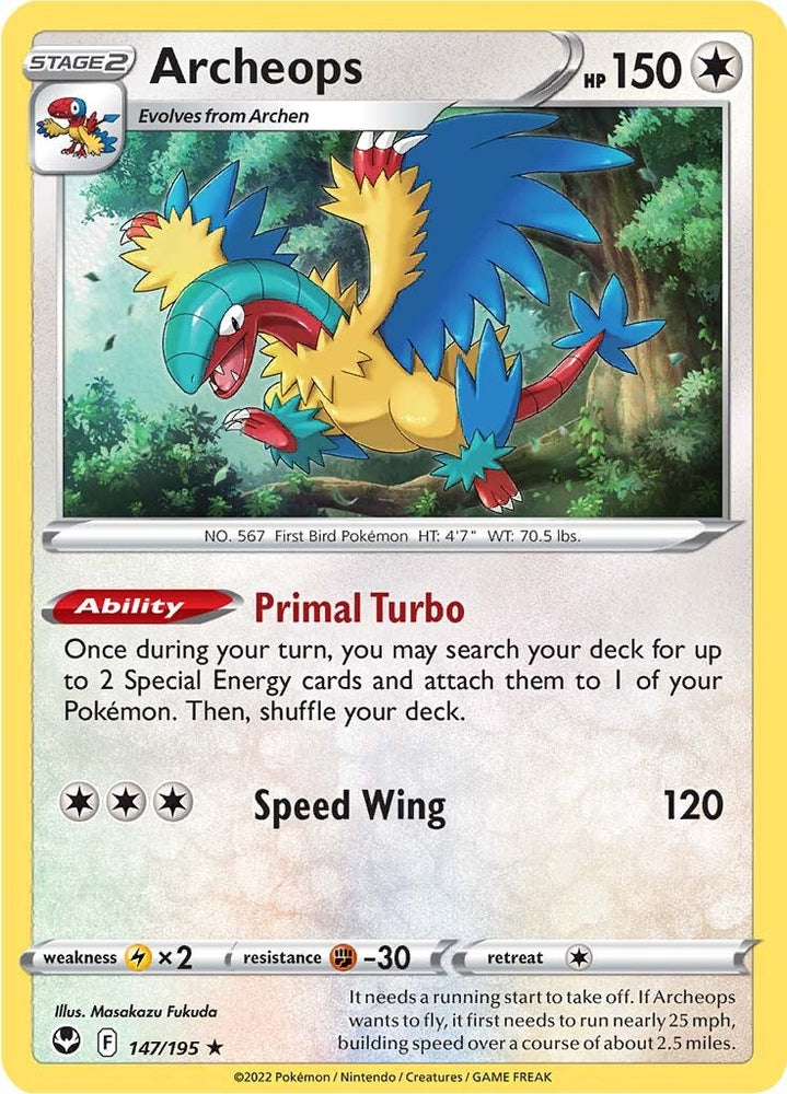 Archeops (147/195) (Theme Deck Exclusive) [Sword & Shield: Silver Tempest] Pokémon