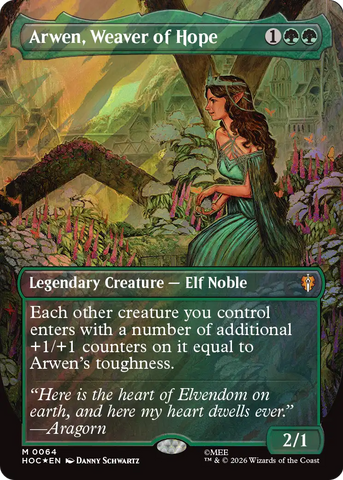 Arwen, Weaver of Hope (Borderless) (Surge Foil) [The Hobbit: Eternal-Legal] Magic: The Gathering
