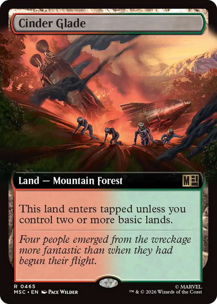 Cinder Glade (Extended Art) [Marvel Super Heroes Commander] Magic: The Gathering