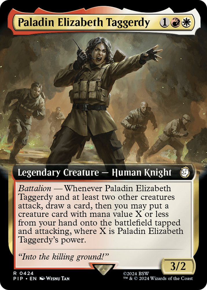 Paladin Elizabeth Taggerdy (Extended Art) [Fallout] Magic: The Gathering