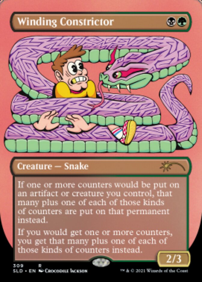 Winding Constrictor (Borderless) (Foil Etched) [Secret Lair Drop Series] Magic: The Gathering
