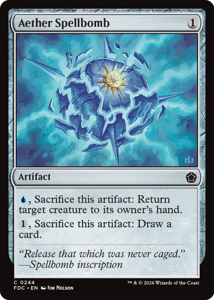 Aether Spellbomb [Foundations Commander] Magic: The Gathering