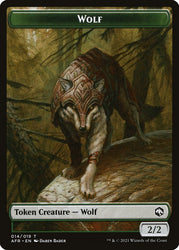 Wolf // Zombie Double-Sided Token [Dungeons & Dragons: Adventures in the Forgotten Realms Tokens] Magic: The Gathering