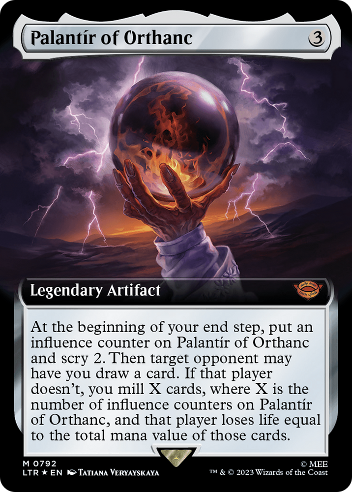 Palantir of Orthanc (Extended Art) (Surge Foil) [The Lord of the Rings: Tales of Middle-Earth] Magic: The Gathering