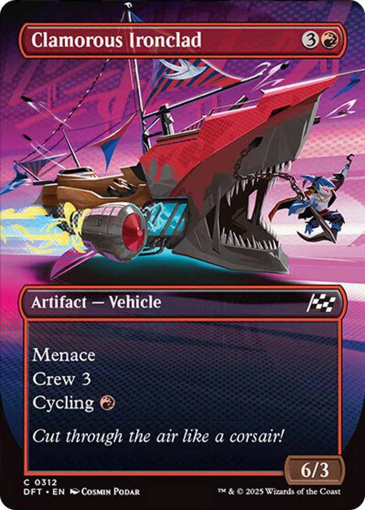 Clamorous Ironclad (Borderless) [Aetherdrift] Magic: The Gathering
