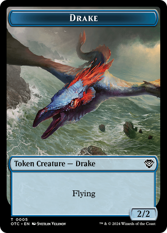 Boar // Drake Double-Sided Token [Outlaws of Thunder Junction Commander Tokens] Magic: The Gathering