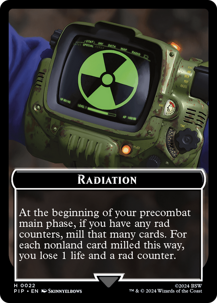 Radiation // Warrior Double-Sided Token [Fallout Tokens] Magic: The Gathering
