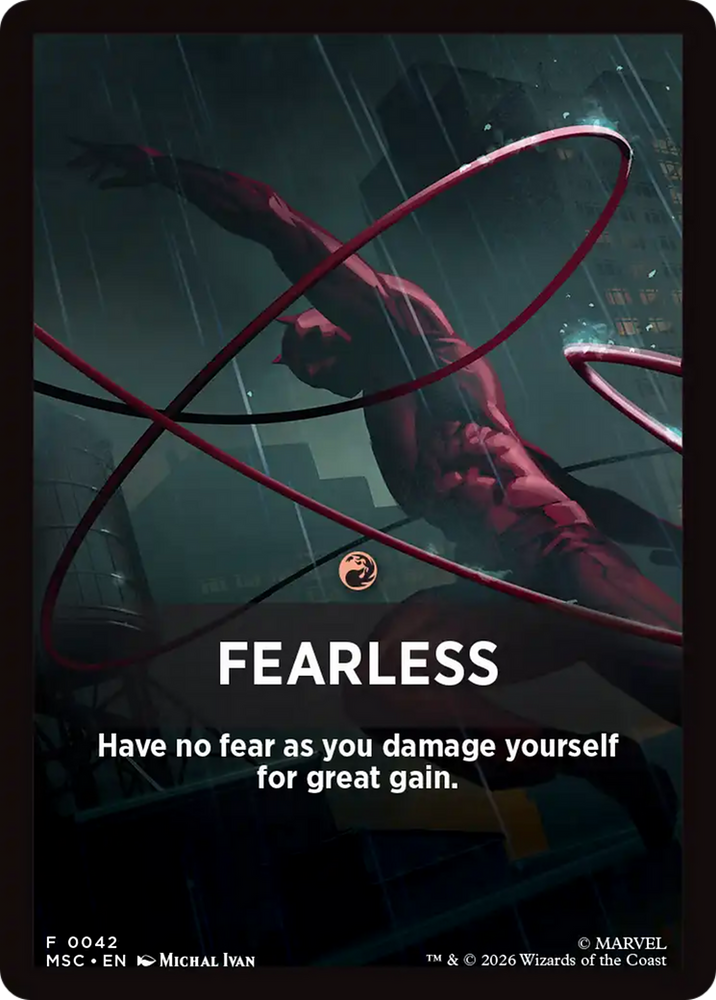 Fearless Theme Card [Marvel Super Heroes Commander] Magic: The Gathering