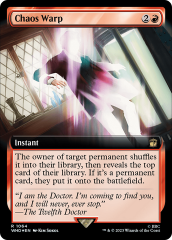 Chaos Warp (Extended Art) (Surge Foil) [Doctor Who] Magic: The Gathering