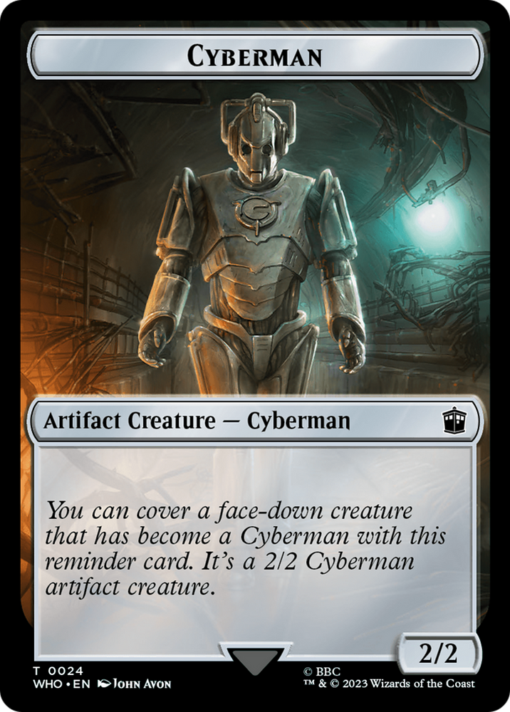 Alien Rhino // Cyberman Double-Sided Token [Doctor Who Tokens] Magic: The Gathering
