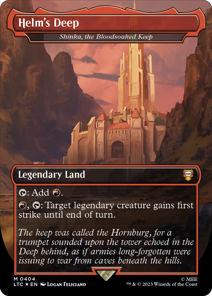 Helm's Deep - Shinka, the Bloodsoaked Keep (Surge Foil Realms and Relics) [The Lord of the Rings: Tales of Middle-Earth Commander] Magic: The Gathering