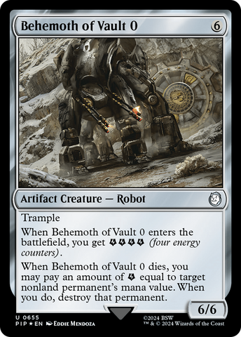 Behemoth of Vault 0 (Surge Foil) [Fallout] Magic: The Gathering