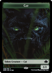 Zombie // Cat (008) Double-Sided Token [Dominaria Remastered Tokens] Magic: The Gathering