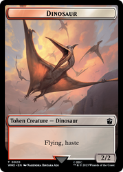Warrior // Dinosaur Double-Sided Token [Doctor Who Tokens] Magic: The Gathering