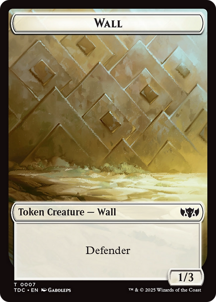 Wall // Spider Double-Sided Token [Tarkir: Dragonstorm Commander Tokens] Magic: The Gathering