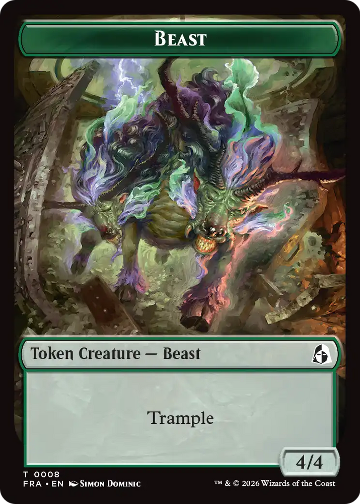 Forest Tentacle // Beast Double-Sided Token [Reality Fracture Tokens] Magic: The Gathering