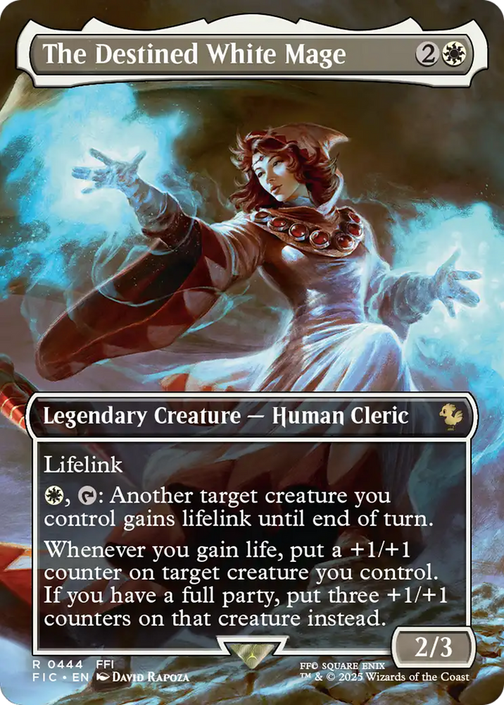 The Destined White Mage (Borderless) [FINAL FANTASY Commander] Magic: The Gathering