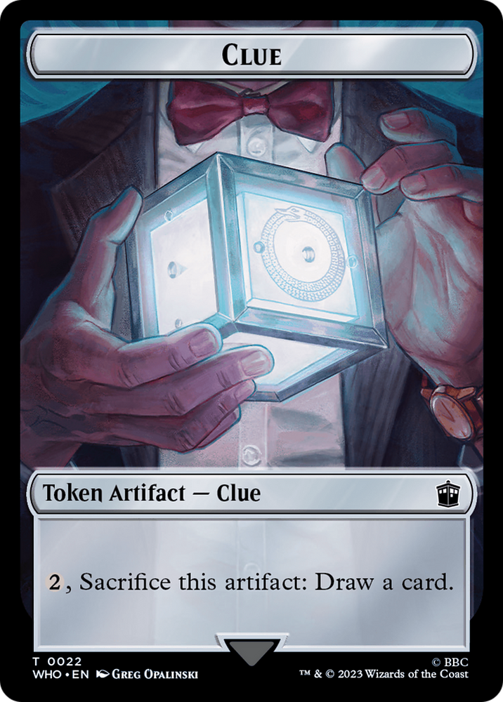 Fish // Clue (0022) Double-Sided Token [Doctor Who Tokens] Magic: The Gathering