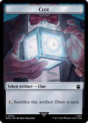 Alien Rhino // Clue (0022) Double-Sided Token [Doctor Who Tokens] Magic: The Gathering