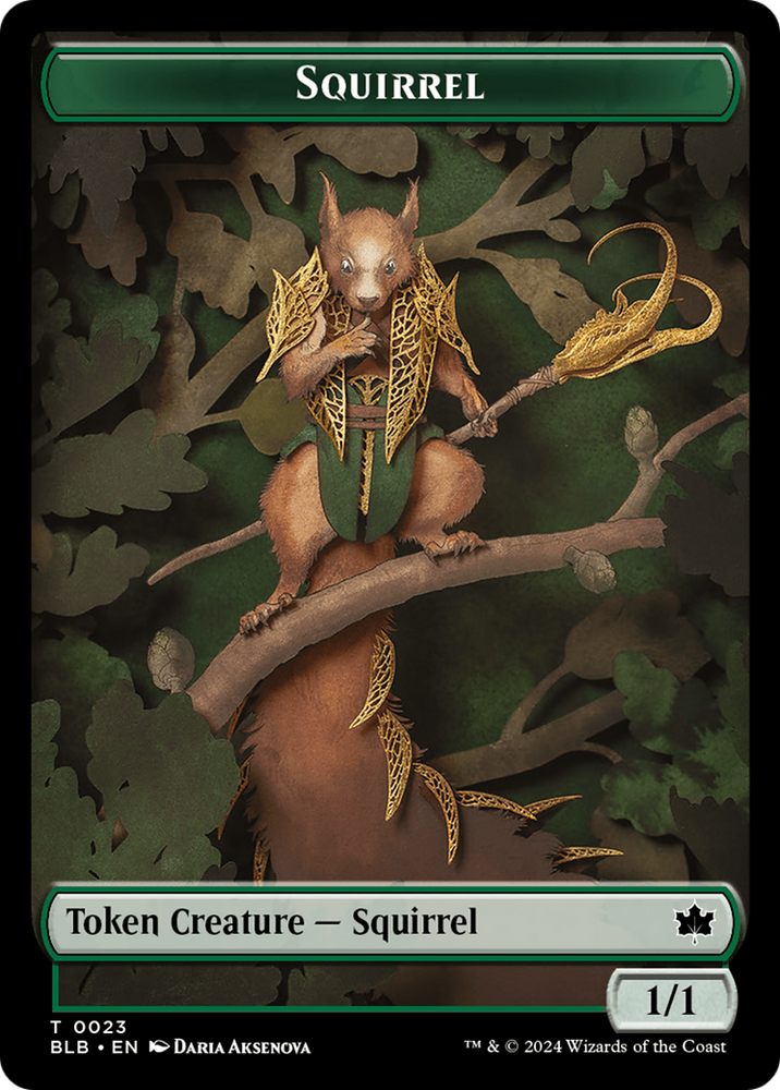 Squirrel // Treasure Double-Sided Token [Bloomburrow Tokens] Magic: The Gathering