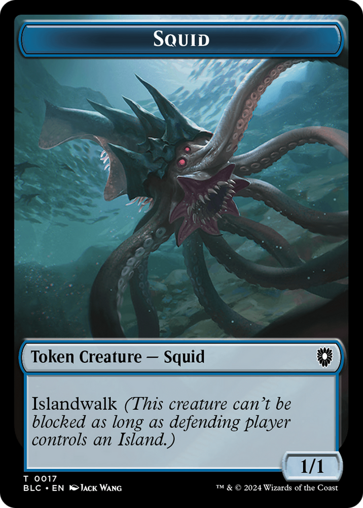 Steelburr Champion // Squid Double-Sided Token [Bloomburrow Commander Tokens] Magic: The Gathering